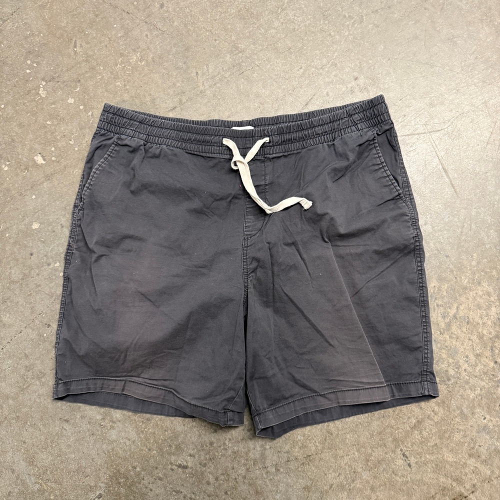 Old Navy Mens Elastic Waist Drawstring Shorts Charcoal Gray Casual Twill 36‎